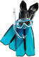 CressiSub Flippers Swimming Rondinella Long with Mask & Snorkel Aquamarine