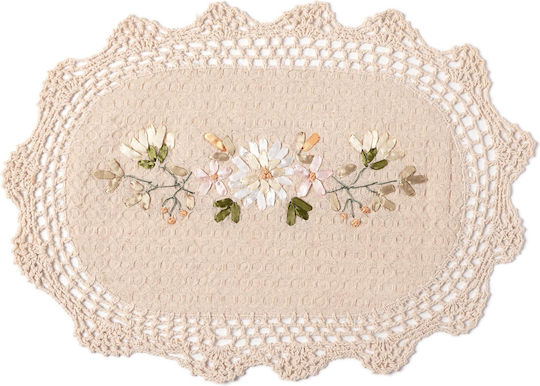 Silk Fashion Platzdeckchen Stoff Beige 28x45cm 1Stück