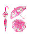 Arditex Kinder Regenschirm Gebogener Handgriff Rosa mit Durchmesser 80cm.