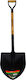 KMT Tools Flache Schaufel mit Stiel 102cm und Metallgriff