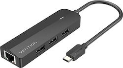 Vention USB Hub 3 Θυρών (USB-C) TGOBB