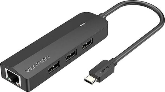 Vention Hub 3 Θυρών USB 2.0 με σύνδεση USB-C