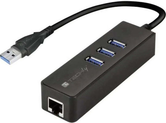 Techly USB Хъб 3 Порта USB 3.2 с Връзка USB-A