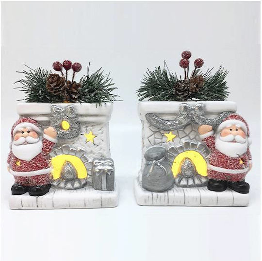 +Efo Christmas Ceramic Battery Lantern 12.8x9.8cm 2pcs