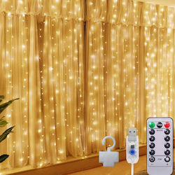 300 Светлини LED 3m. x 300бр Топъл бял тип Завеса 1бр 300 Светлини LED 3m. x 300бр Топъл бял тип Завеса 1бр