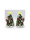Christmas Decorative Illuminated Ceramic Tree 15.5cm Battery 2pcs