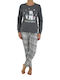 Fawn Winter Women's Pyjama Set Grey