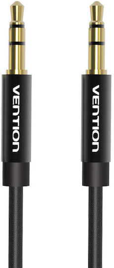 Vention Vention 3.5mm Jack Cable - 3.5mm Male to 3.5mm Male Black 0.5m with Gold Plated Terminals