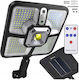 Izoxis Straßen-Solarleuchte 8W Kaltweiß mit Bewegungssensor, Fotokontakt und Fernbedienung IP65 36.5cmx23cmx4.5cmcm