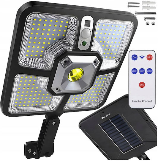 Izoxis Straßen-Solarleuchte 8W Kaltweiß mit Bewegungssensor, Fotokontakt und Fernbedienung IP65 36.5cmx23cmx4.5cmcm
