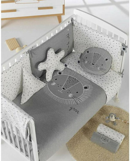 Kidscom Baby Crib Bedding Set Leon 4pcs Gray