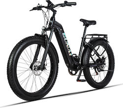 Gunai 26" Μαύρο Ηλεκτρικό Ποδήλατο Mountain με 7 Ταχύτητες και Δισκόφρενα