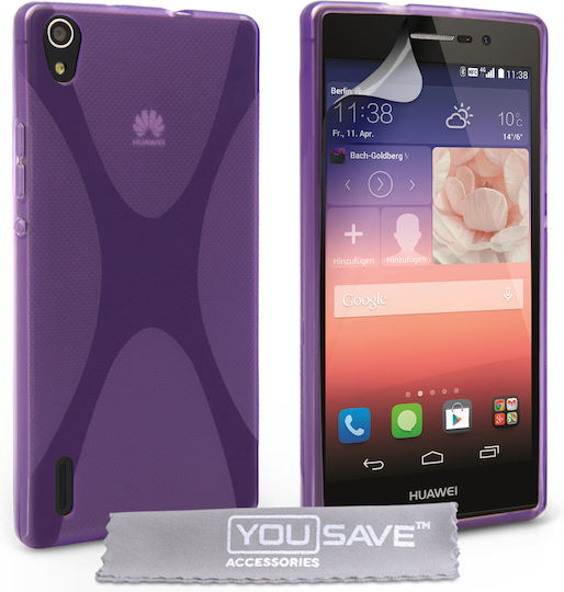 YouSave Accessories Back Cover Σιλικόνης Μωβ (Huawei Ascend P7)