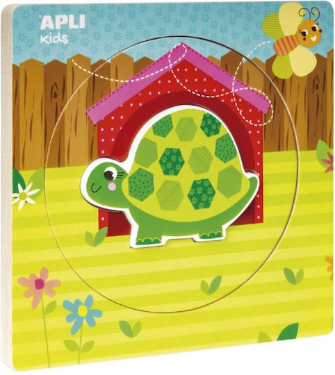 Ξύλινο Παιδικό Puzzle Σφηνώματα Χελώνα για 1+ Ετών Apli Kids