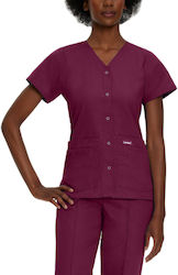 Landau Γυναικεία Ιατρική Μπλούζα Μπορντό