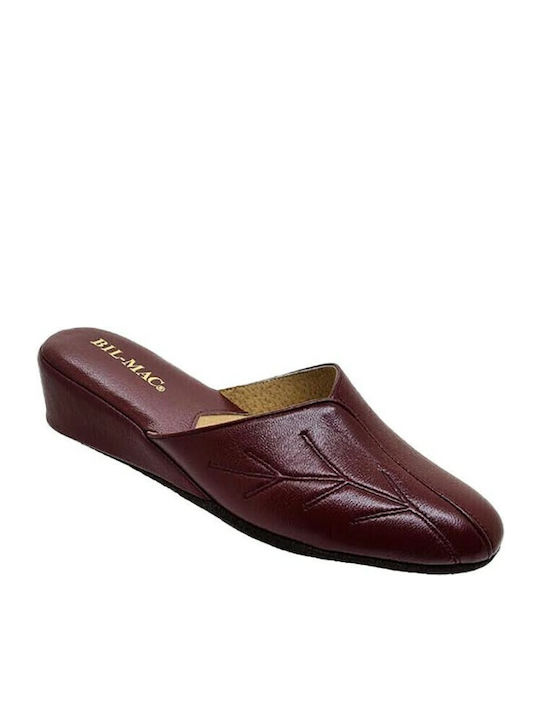 Anatomical Leather Women's Slippers Burgundy