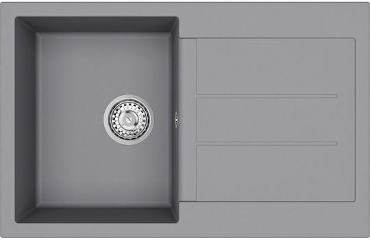 Tesa SQT101 Eingebauter Küchenspüle aus Flüssigem Granit M78xB50cm Graue