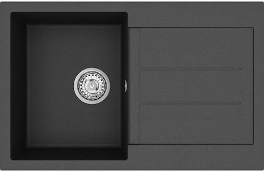Helika Tesa Chiuvetă De Bucătărie Drop-In Din Granit Lichid L78xL50cm Negru