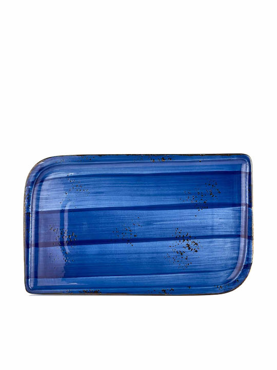 By Bone Platou de Servire Dreptunghiular din Porțelan Albastru 21x35buc 1buc