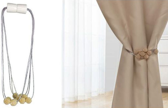 ForHome Tie-Back Rope made of Metal Gold 1pcs