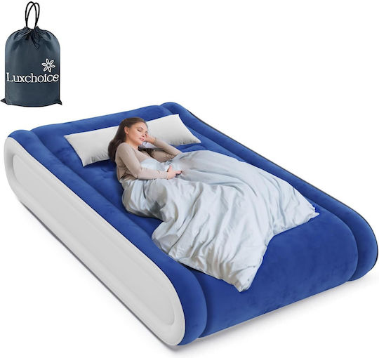 Inflatable Sleeping Mattress with Built-in Pump Blue