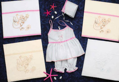 Christening Oilcloths Set White with Mermaid Theme