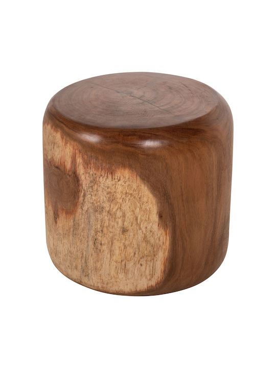 Round Solid Wood Side Table Natural L44xW44xH43cm