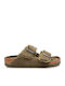 Arizona Shearling Women's Flat Sandals in Khaki Color Narrow Fit