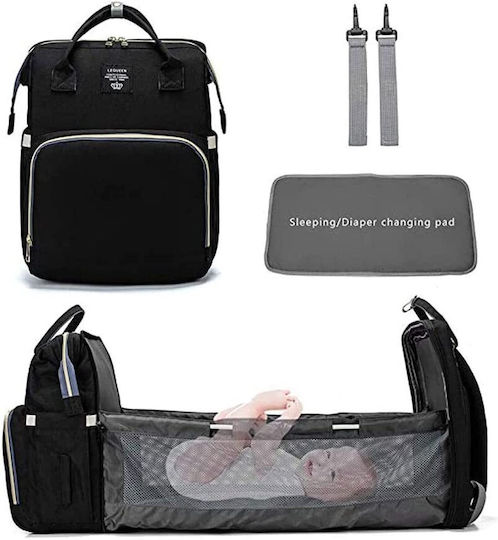 Queen Mother Diaper/Crib Backpack Black 42x30x23cm.
