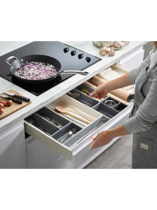 Joseph Joseph Free Composition Plastic Drawer Cutlery Tray 43.9x5cm 10 Pieces Grey