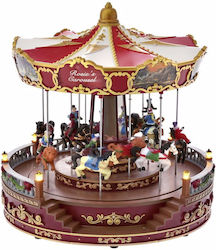 Iliadis Christmas Illuminated Decorative Carousel with Electric with Music and Movement 35x30x30cm.