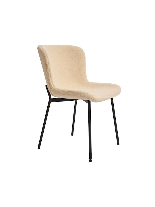 Melina Dining Room Fabric Chair Κρέμ 48x59x80cm