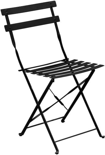 Zappeion Chair Metallic Pantone Black Velvet-Black Metal 40x51x77cm
