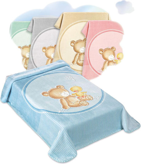 Bunny Bebe Pătură Spania Pătuț Catifea Albastru Blue 140x110cm