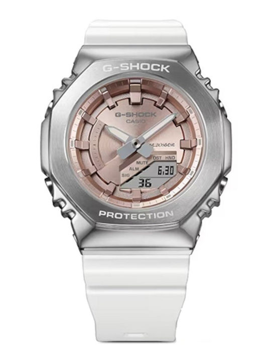 Casio Ceas de Damă cu Alb Curea din Cauciuc
