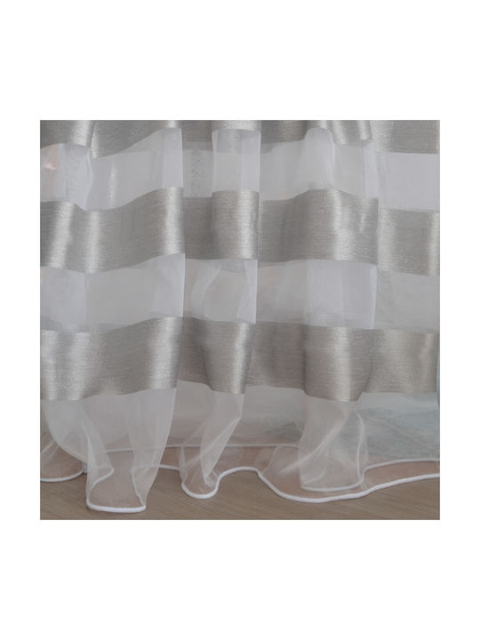 Saray Home Κουρτίνα με Τρουκς Λευκή 280x300εκ.