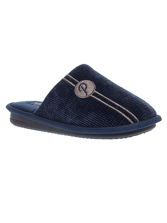 Parex Men's Printed Slippers Blue