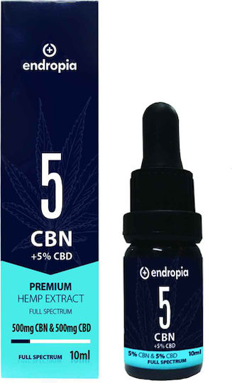 Endropia Premium Extract Full Spectrum Hemp Oil Drops 500mg with 5% CBD & 5% CBG 10ml 1pcs