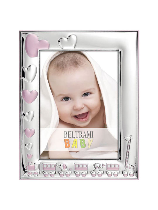 Beltrami Kinder Fotorahmen Silber Rosa 13x18cm