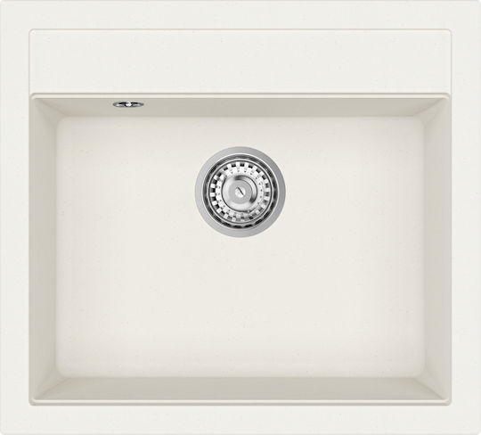 Helika Quadro Ένθετος από Συνθετικό Γρανίτη Μ56xΠ51cm Λευκός