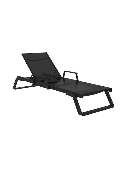 Deckchair Aluminum Tropic Black 210x72x44cm.