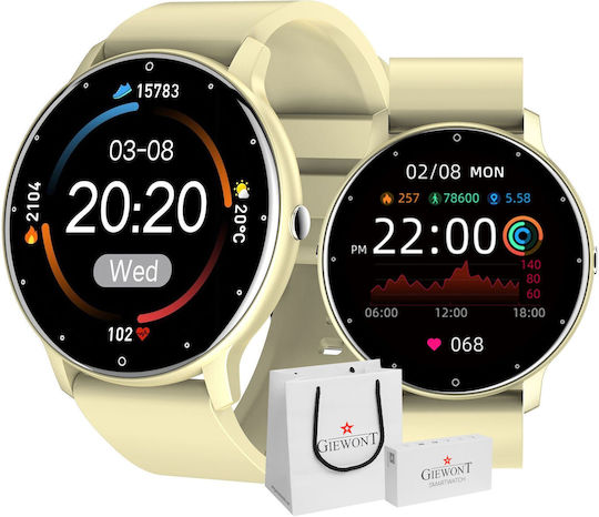 Giewont 120-6 Smartwatch με Παλμογράφο (Μπεζ)