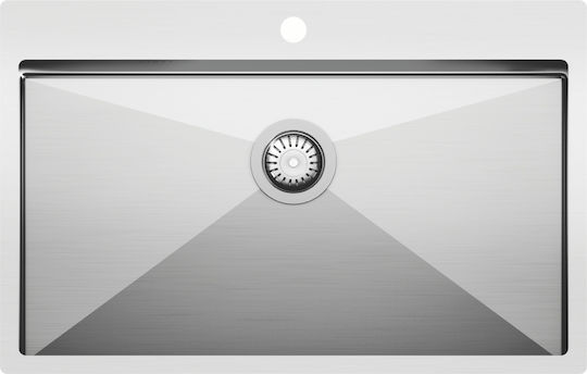 Helika Luna Drop-In Inox Μ79xΠ50.5cm Silver