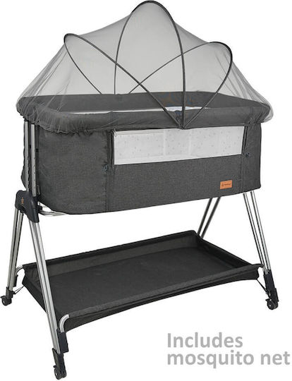 Bebe Stars Leagăn cu Saltea, Deschidere Laterală și Roți Light Grey