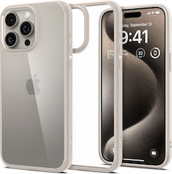 Spigen Ultra Hybrid Back Cover Plastic / Silicone 2mm Natural Titanium (iPhone 15 Pro Max)