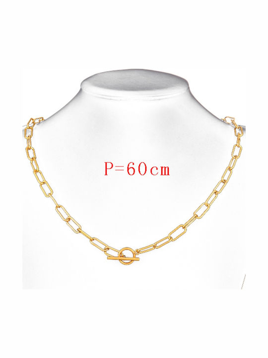 Callajewels Αλυσίδα Λαιμού από Ατσάλι Επιχρυσωμένη Μήκους 60cm
