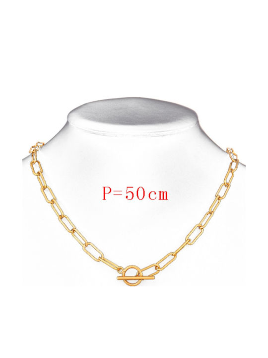 Callajewels Верига Врат от Стомана Позлатена Дължина 50cm
