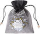 Silk Fashion Fabric Pouch for Gift Black 20x24cm.