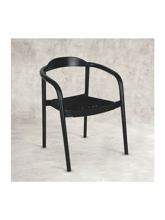 Dining Room Wooden Chair Black 65x56x76cm