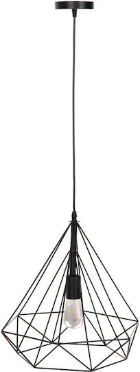 HomeMarkt Κρεμαστό Φωτιστικό Μαύρο με Ντουί E27 25x22εκ.